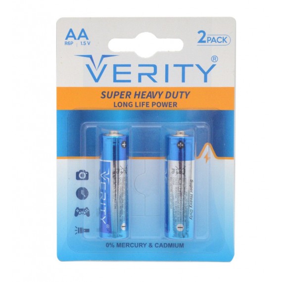 باتری قلمی وریتی (VERITY) مدل SUPER HEAVY DUTY R6P-S X2 (کارتی 2 تایی)