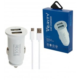 شارژر فندکی 2 پورت + کابل اندروید وریتی (VERITY) مدل C1117