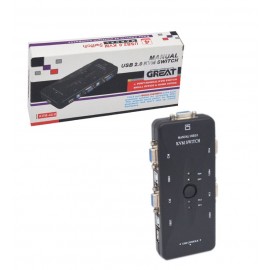 KVM سوئیچ 4 پورت دستی USB گریت (GREAT) مدل KVM-4UK
