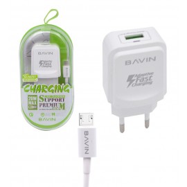 فست شارژر تک پورت + کابل اندروید باوین (BAVIN) مدل PC635-Y