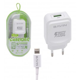 فست شارژر تک پورت + کابل آیفون باوین (BAVIN) مدل PC635-Y