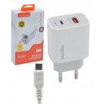 شارژر 2 پورت + کابل تایپ سی ابودوس (ABODOS) مدل AS-CS23KIT