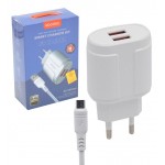 شارژر 2 پورت + کابل تایپ سی ابودوس (ABODOS) مدل AS-CS33KIT