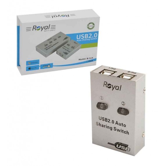 USB سوئیچ دستی 2 پورت رویال (Royal) مدل 2UA