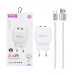 شارژر 2 پورت + کابل اندروید کلومن (Koluman) مدل KC-H505