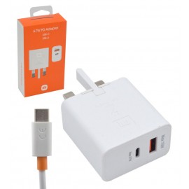 شارژر فست دو پورت شیائومی + کابل تایپ سی 67W مدل MDY-12-EF