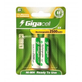 باتری قلمی شارژی گیگاسل (GigaCell) مدل 2500mAh (کارتی 2 تایی)