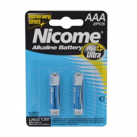 باتری نیم قلمی نایکوم (NICOME) مدل Plus Alkaline (کارتی 2 تایی)