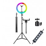 رینگ لایت عکاسی RGB مدل MJ26 همراه با پایه 2 متری
