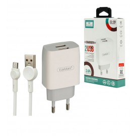 شارژر 2 پورت + کابل اندروید ارلدام (Earldom) مدل ES-196