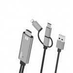 کابل تبدیل HDMI به USB-C / microUSB / Lightning اونتن (ONTEN) مدل OTN-7537A