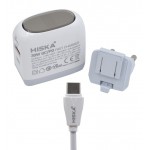 فست شارژر 2 پورت + کابل تایپ سی هیسکا (HISKA) مدل H-115PD