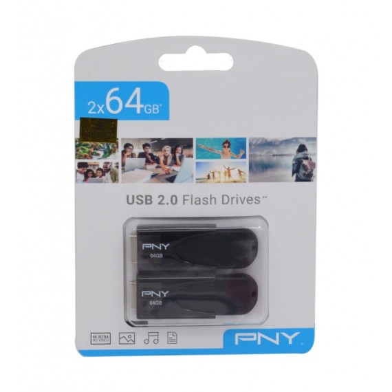 بسته 2 عددی فلش پی ان وای (PNY) مدل ATT4X2 USB2.0 64GB