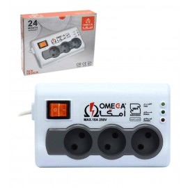 محافظ برق 3 خانه کامپیوتر امگا (OMEGA) طول 1.5 متری مدل P3000 بدون ارت