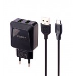 شارژر دیواری 2 پورت + کابل اندروید وریتی (VERITY) مدل AP 2121