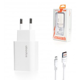 شارژر تک پورت + کابل اندروید ابودوس (abodos) مدل AS-CS26KIT