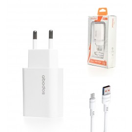 شارژر تک پورت + کابل تایپ سی ابودوس (abodos) مدل AS-CS26KIT
