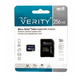 رم موبایل وریتی (VERITY) مدل 256GB MicroSDXC 80MB/S خشاب دار
