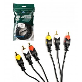 کابل 3 به 3 صدا و تصویر (RCA) طول 1.5 متر جنس خوب