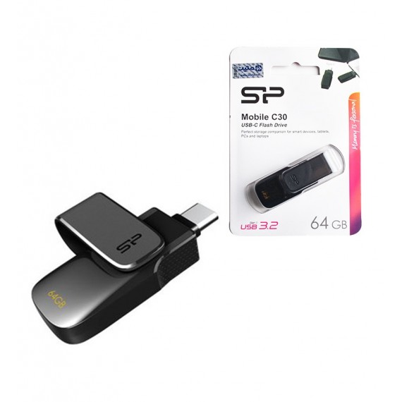 فلش Silicon Power USB-C OTGمدل 64GB C30 USB 3.2