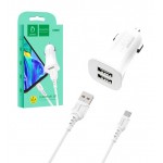 شارژر فندکی 2 پورت + کابل اندروید Denmen مدل DZ06V