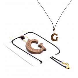 گردن آویز چوبی طرح حرف G کد 1023