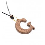 گردن آویز چوبی طرح حرف G کد 1023