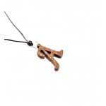 گردن آویز چوبی طرح حرف A کد 1013