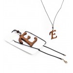 گردن آویز چوبی طرح حرف E کد 1025