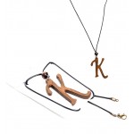 گردن آویز چوبی طرح حرف K کد 1022