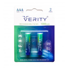 باتری نیم قلمی شارژی وریتی (VERITY) مدل HR03 1.2V 1000mAh (کارتی 2 تایی)