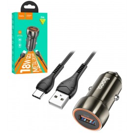 شارژر فندکی 18 وات + کابل تایپ سی هوکو (hoco) مدل Z46