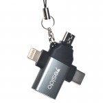 تبدیل 3 سر USB به (MICRO-LIGHTNING-TYPE C) یسیدو (Yesido) مدل GS15