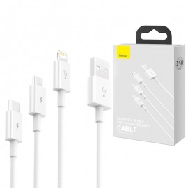 کابل 3 سر اندروید تایپ سی آیفون BaseUS مدل CAMLTYS-02