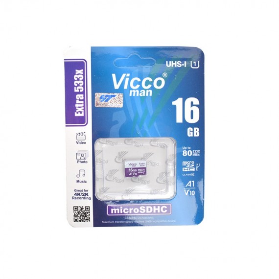 رم موبایل ویکومن (Vicco man) مدل 16GB Micro SDHC 533X UHS-I 80MB/S