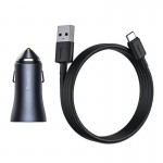 شارژر فندکی 2 پورت + کابل تایپ سی BaseUS مدل CCJDZ-CX