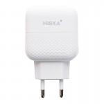 شارژر دیواری 2 پورت + کابل میکرو 1 متر هیسکا (HISKA) مدل H-111Q