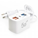 شارژر دیواری 5 پورت + رابط 5G Plus مدل PD+4U