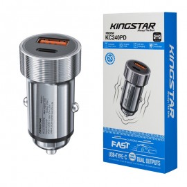 شارژر فندکی 20 وات دو پورت کینگ استار (KINGSTAR) مدل KC240PD