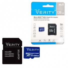 رم موبایل وریتی (VERITY) مدل 128GB MicroSDXC 80MB/S خشاب دار گارانتی آسان سرویس