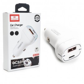 شارژر فندکی 20 وات دو پورت + کابل (Typ-c to Lightning) ارلدام (Earldom) مدل ES-CC2