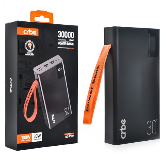 پاوربانک چراغ قوه دار کربی (Crbe) مدل BE-P102 ظرفیت 30000mAh