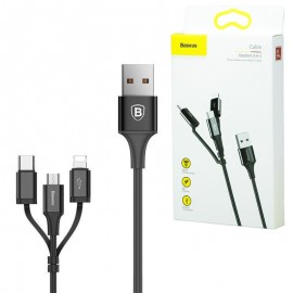 کابل 3 سر اندروید تایپ سی آیفون بیسوس (BaseUS) مدل CA3IN1-ZY01