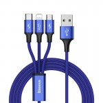 کابل 3 سر اندروید تایپ سی آیفون بیسوس (BaseUS) مدل CAMLT-SU13