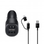 شارژر فندکی 2 پورت سامسونگ (Samsung) + کابل تایپ سی مدل EP-L1100WBEGWW