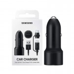شارژر فندکی 2 پورت سامسونگ (Samsung) + کابل تایپ سی مدل EP-L1100WBEGWW