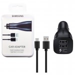 شارژر فندکی 2 پورت سامسونگ (Samsung) + کابل تایپ سی مدل EP-LN920BBEGWW