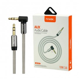 کابل 1 به 1 صدا (AUX) سری 90 درجه نواکس (Novax) طول 1.2 متر مدل AX-212