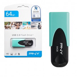 فلش پی ان وای (PNY) مدل 64GB FD64GATT4PAS1KA-EF USB2.0 آبی فیروزه ای
