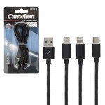 کابل 3 سر اندروید تایپ سی آیفون کملیون (Camelion) مدل CDC016